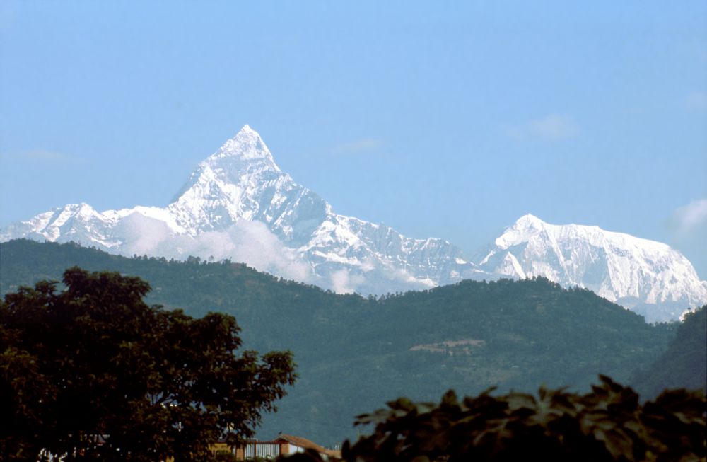Posvátná hora Machhapuchhre (6993 m)