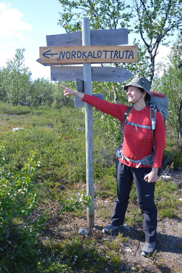 začátek cesty Nordkalotleden (Nordkalottruta)