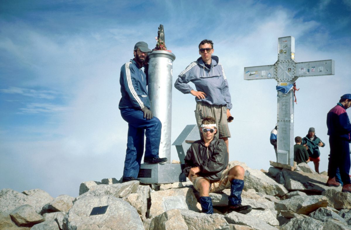 Pico de Aneto (3404m) -vrcholovka (Kleofáš, Pavouk, Trpaslík; Prcek - zůstal 10m od vrcholu).  