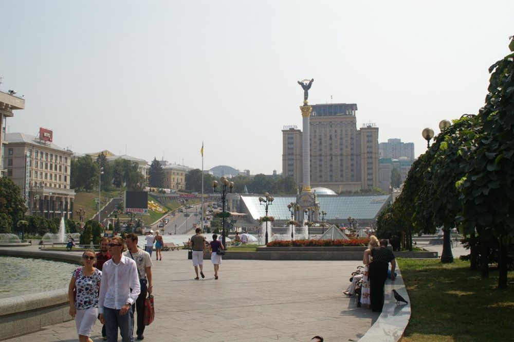 Kyjev -hlavní náměsté Majdan Nezal.