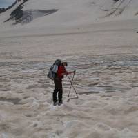 Popis: Kavkaz, na ledovci Chotuj Tau