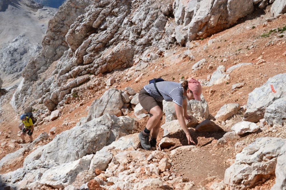 Janča při výstupu na Triglav