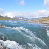 Popis: Jezero Sarjas - NP Padjelanta (Švédsko)