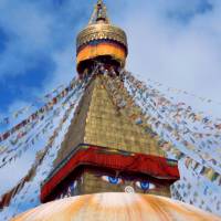 Popis: Káthmándú, Budhanath, obrovská buddhistická stupa
