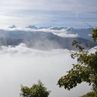 Popis: Od sedla Sarenne pohled na špici hory La Meije