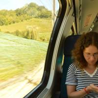Popis: Z vlaku do Curychu, venku vinice nad Ženevským jezerem