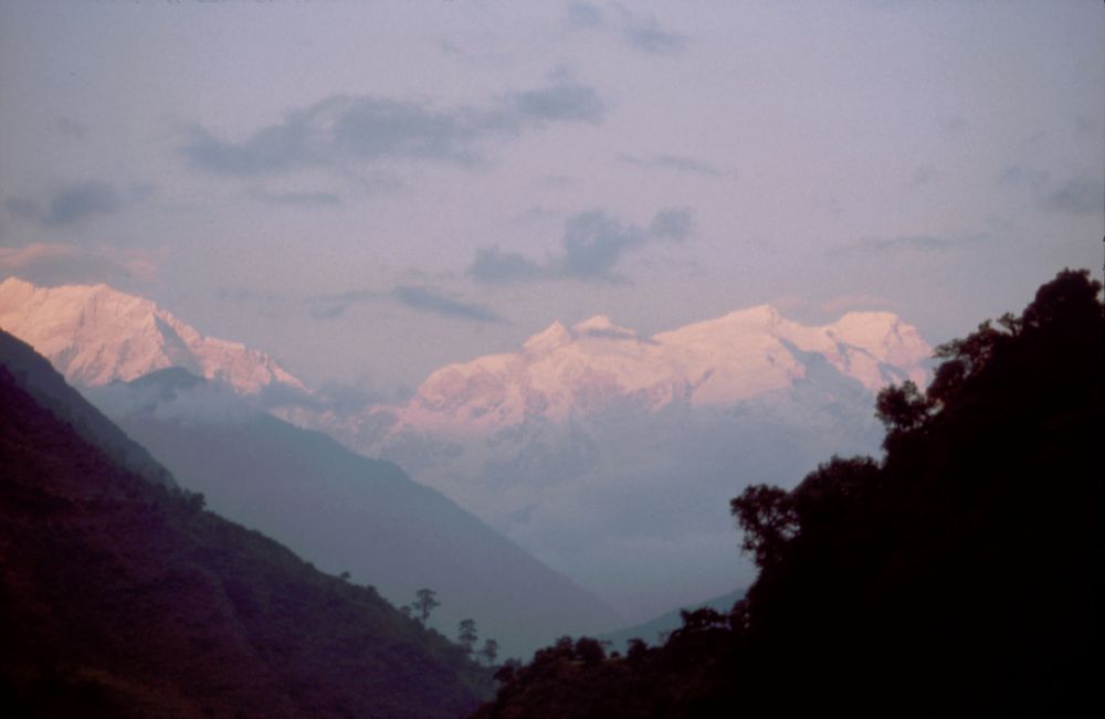Západ slunce na Manáselským Himalájem