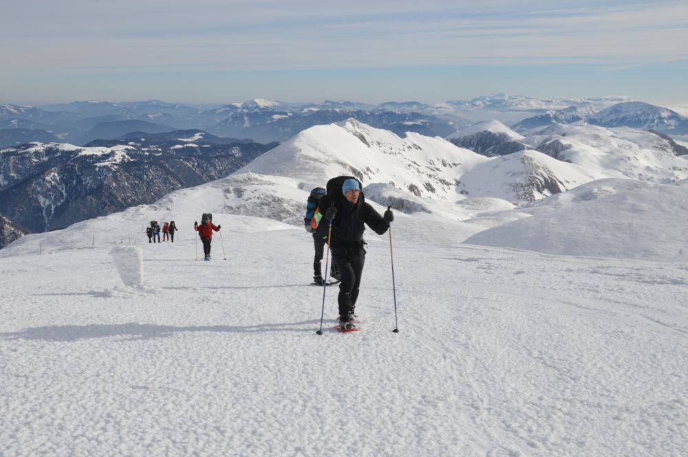 Na vrcholu Hochschwab (2277m), nejvyšší stejnojmenný vrchol celého pohoří.