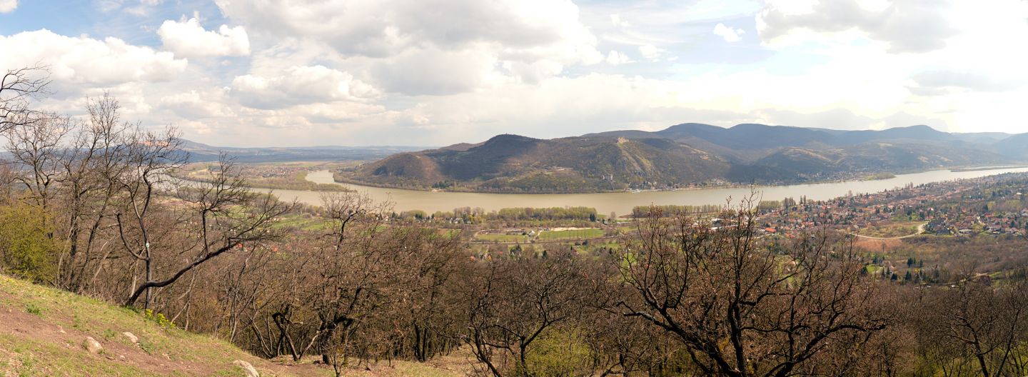 pohoří Börzsöny, místo Gubasci, vyhlídka na Višehradské vrchy a Dunaj