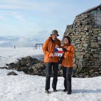 Popis: Ben Nevis, nejvyšší hora velké Británie (1344 m), vrcholová fotografie