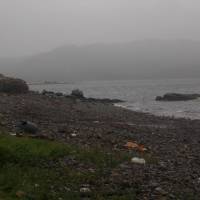 Popis: Skye, břeh moře, bývalá osada Boreraig