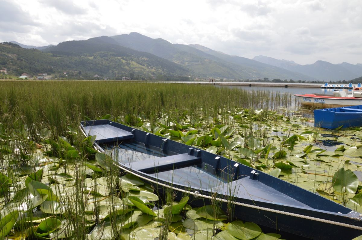 Plavské jezero, před deštěm; vzadu Prokletije