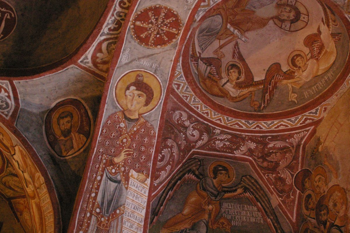 Kapadocie, Göreme, freska v jednom kláštěru ve skále
