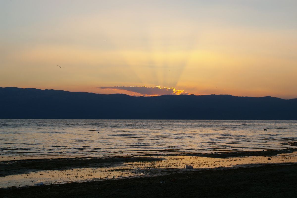 Prespanské jezero večer