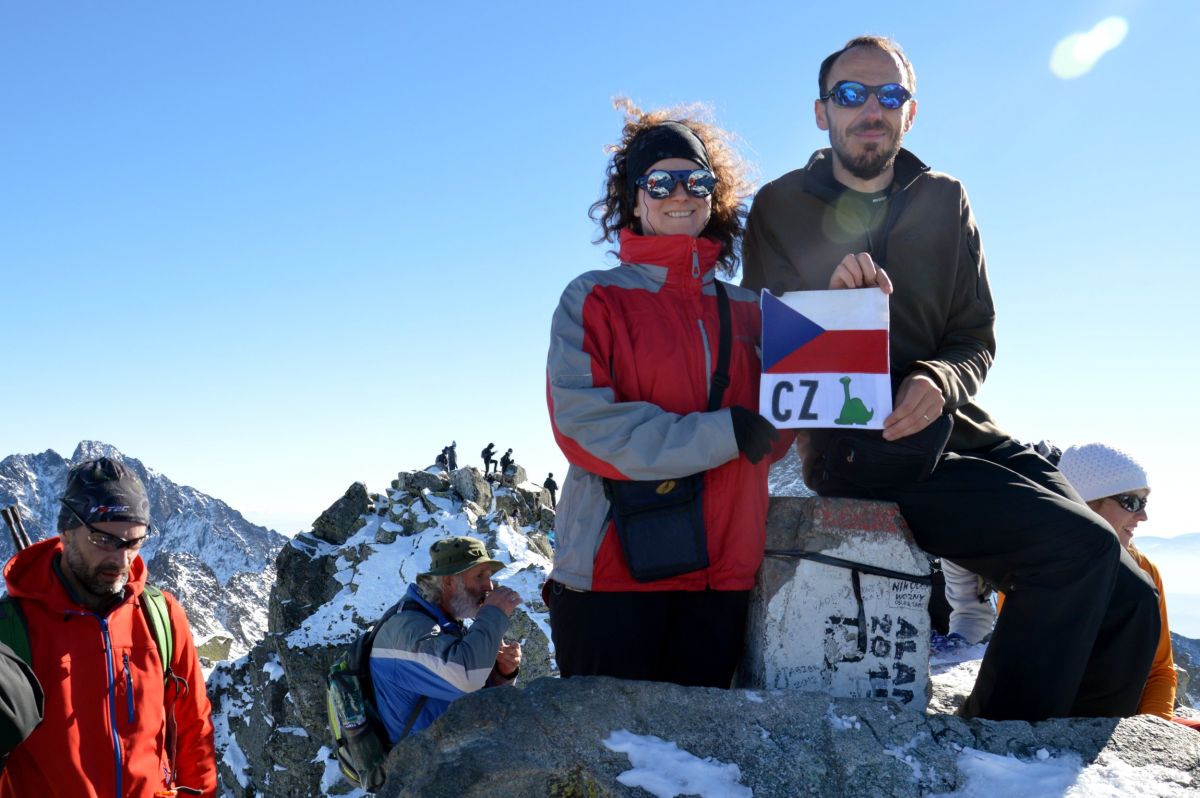 Na vrcholu Rysů (2499 m), na nejvyšší hoře Polska