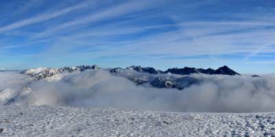 Popis: Červené vrchy, Malolúčniak, pohled na Vysoké Tatry, vpravo Kriváň