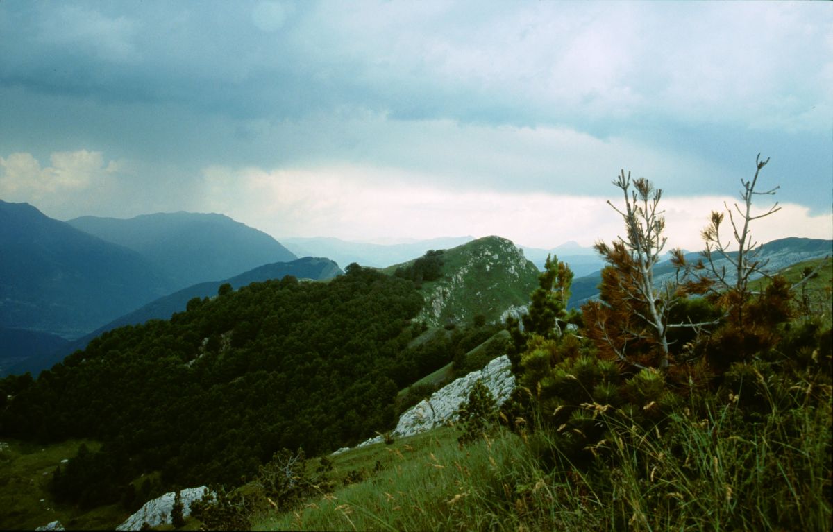 Na hřebenu Volušnica, 1795 m, těsně předtím než jsme začali utíkat před bouřkou