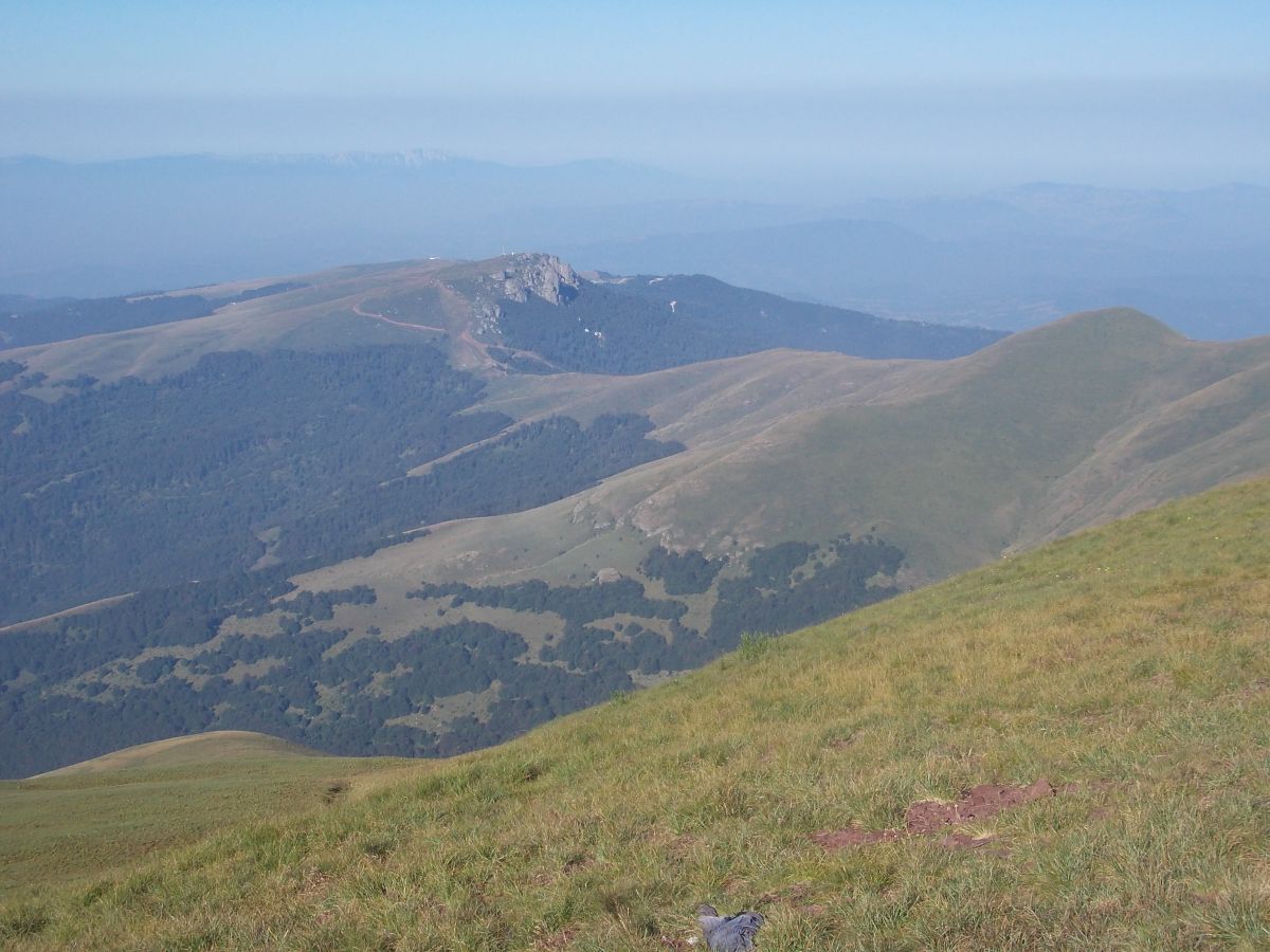 Midžor, pohled na Babin Zub, nyní hlavní=jediné zimní středisko srbské Staré planiny