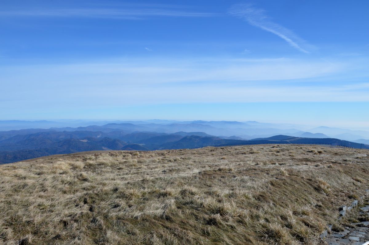 Na vrcholu Kráľovy hoľe (1946 m), pohled na východ