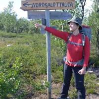 Popis: začátek cesty Nordkalotleden (Nordkalottruta)