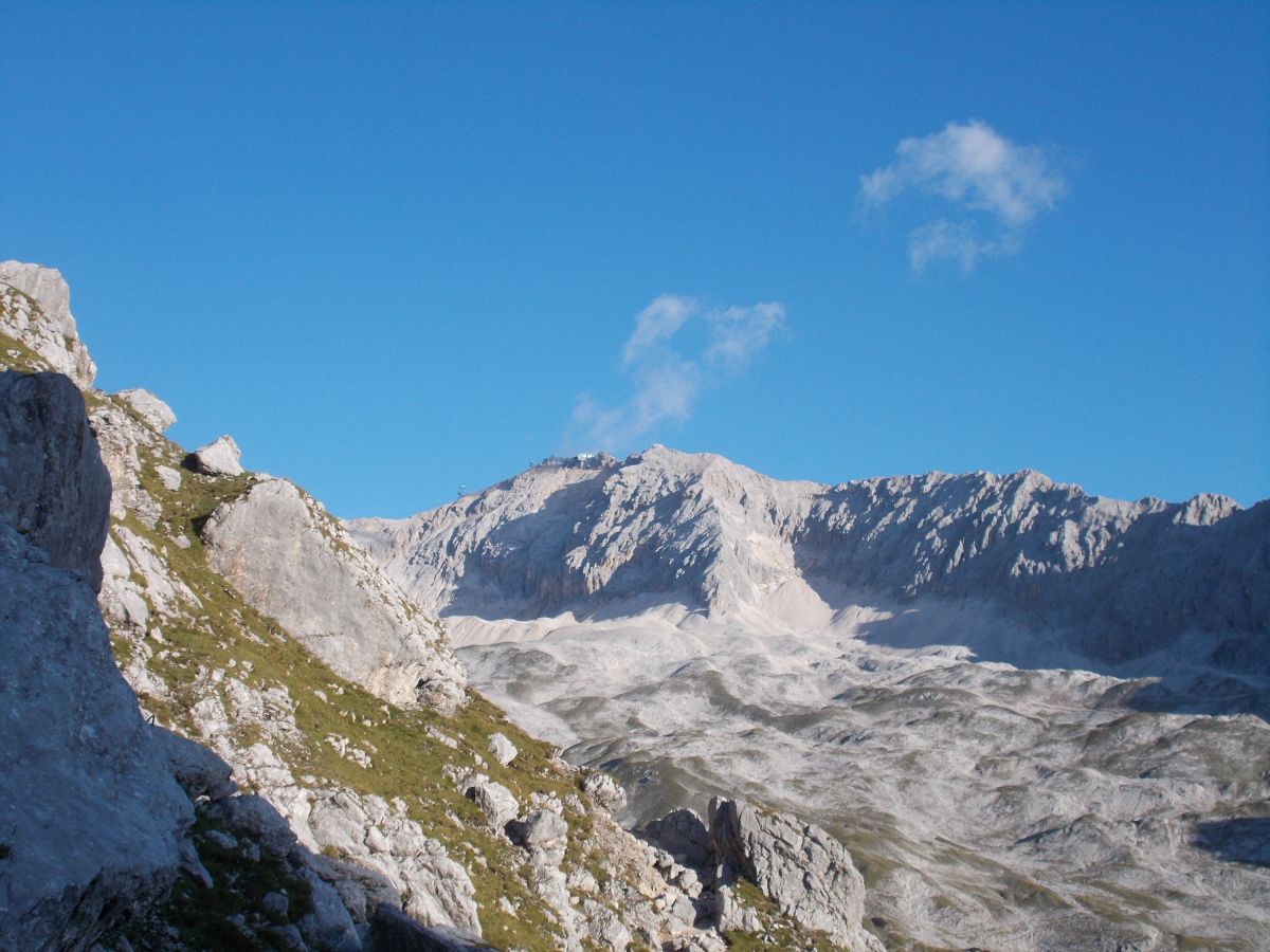 Pohled na Zugspitze od průrvy Gatterl