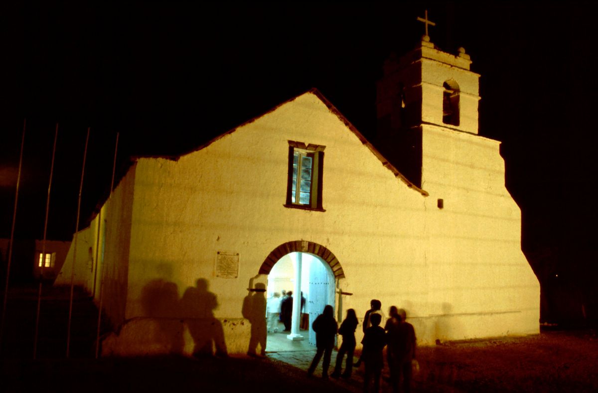 městečko San Pedra de Atacama v poušti, kostel