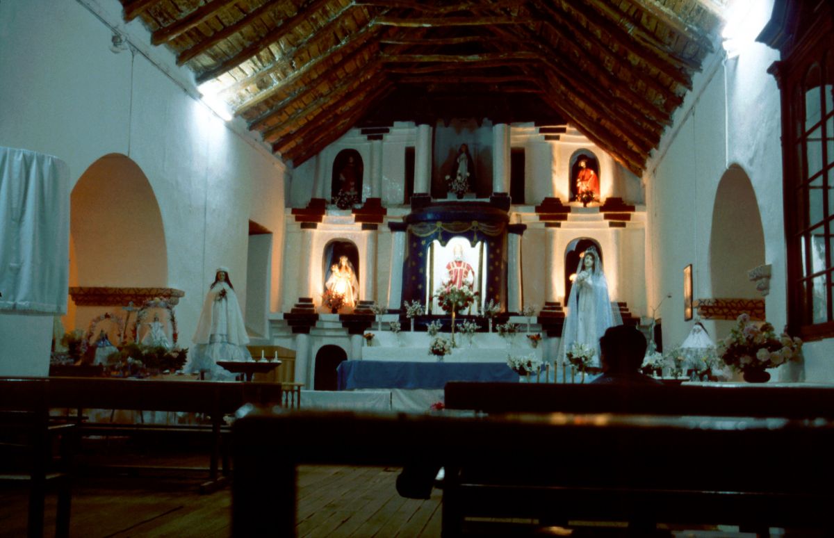 San Pedra de Atacama, krásný interiér kostela