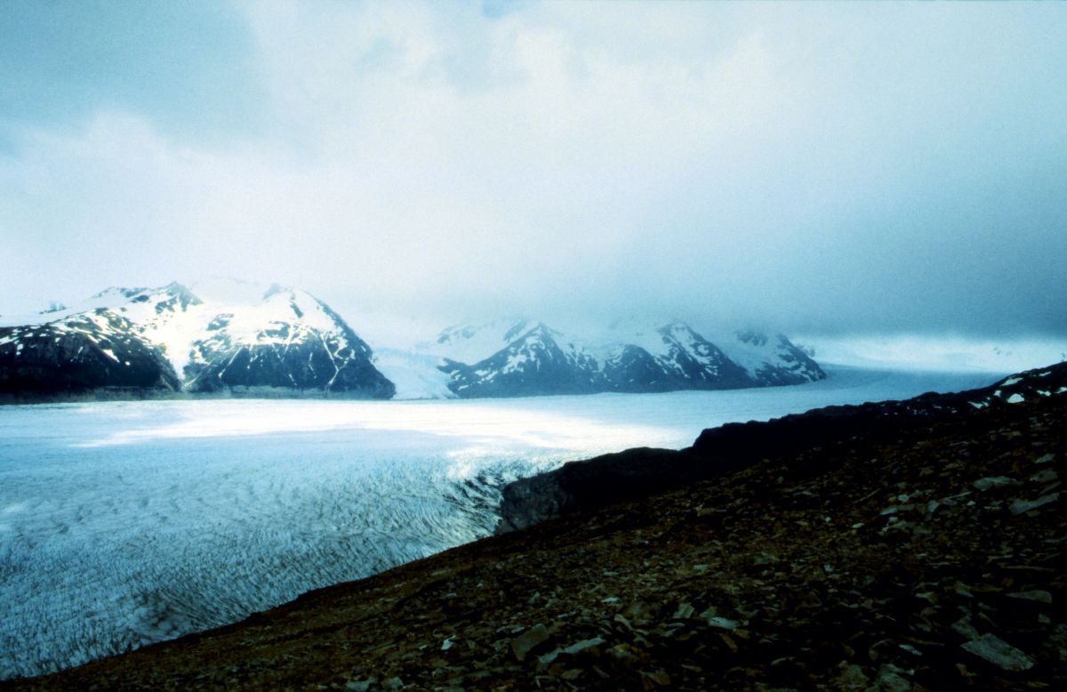 ledovec Grey ze sedla John Garner (výběžek Hielo Sur)
