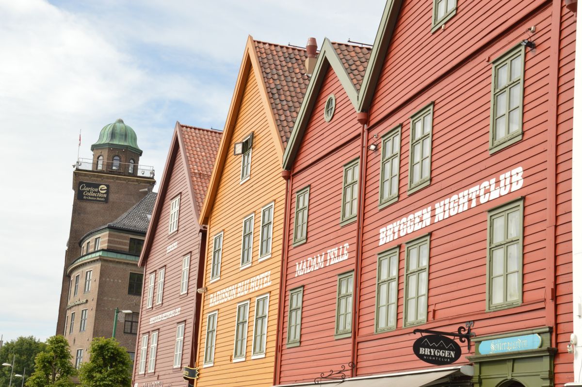Bergen, stará část města Bryggen