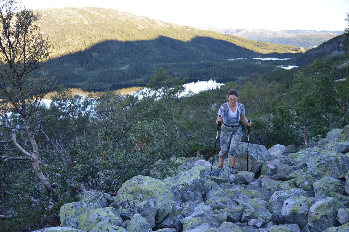 Výstup z údolí Gausdalen na Gaustatoppen