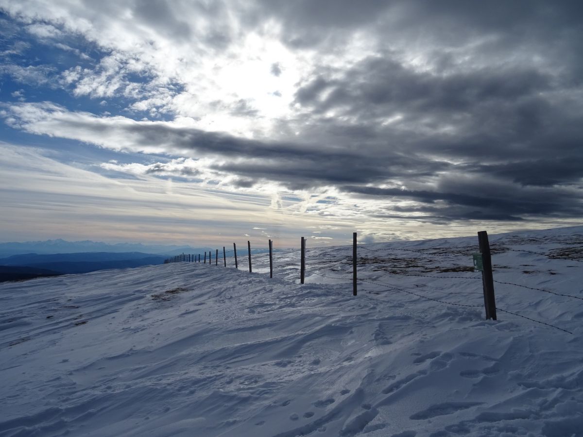 Před sestupem k chatě Stoanahütte