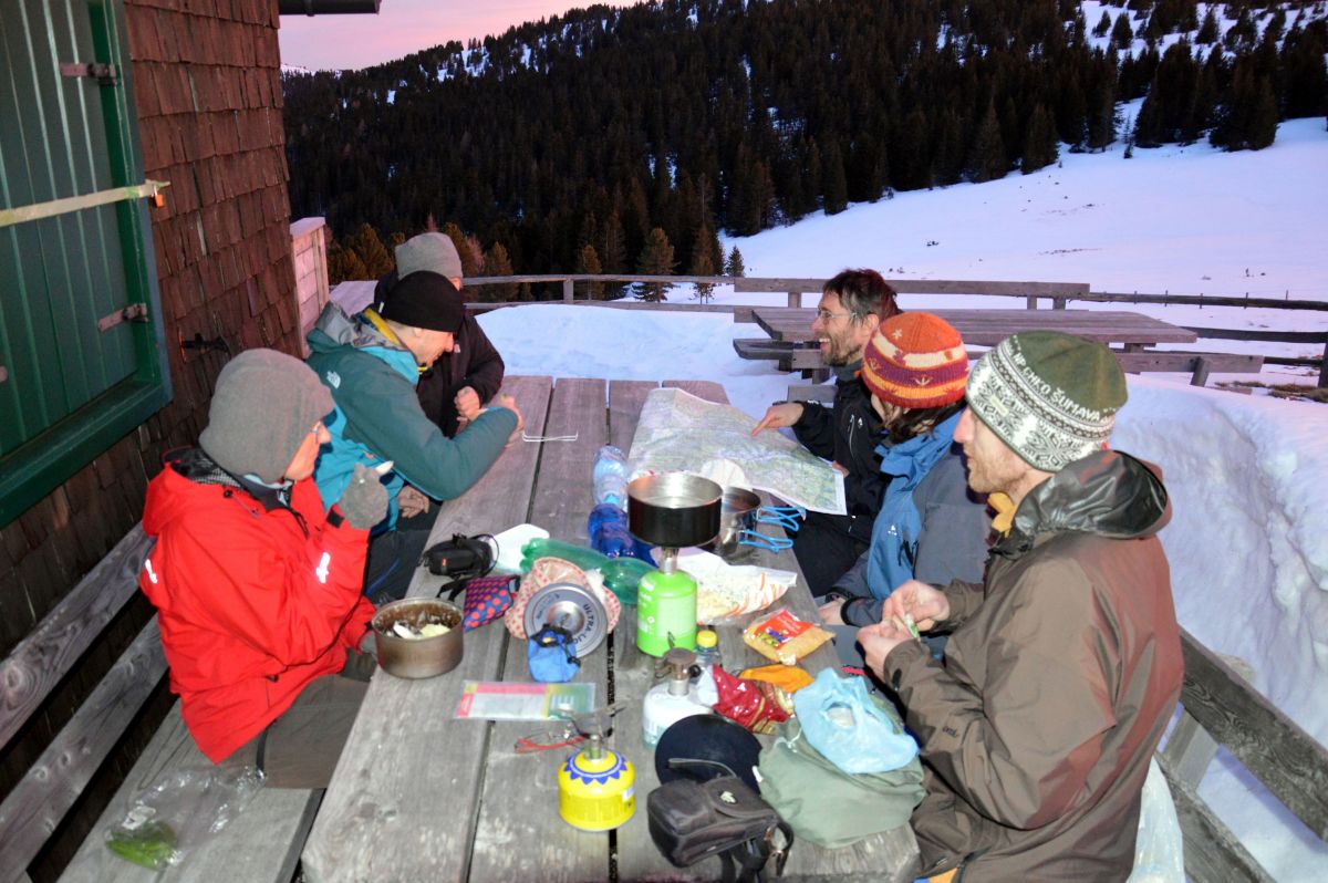 Stoanahütte, večeře