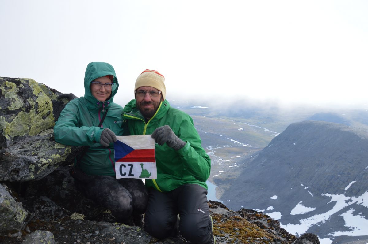 Na vrcholu Storsylen (1762 m) v masivu Sylarna