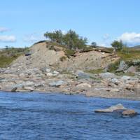 Popis: Jämtlandsfjällen, u říčky Handölan; detail morény