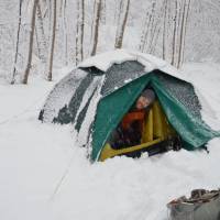 Popis: Ráno v údolí ve Strechau, 20 cm čerstvého sněhu