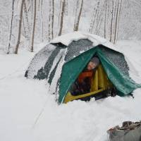 Popis: Ráno v údolí ve Strechau, 20 cm čerstvého sněhu