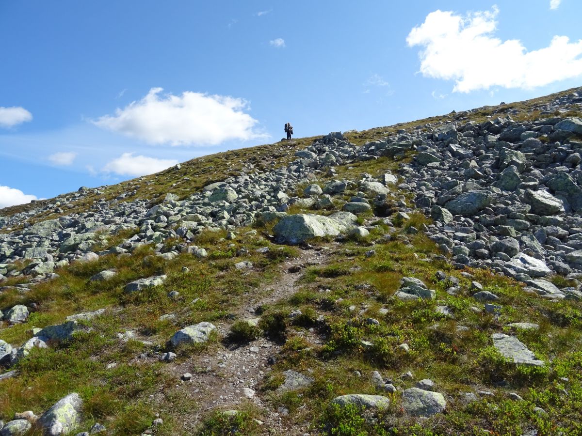 Långfjället, výstup na 1200 m vysokou horu Storvätteshågna, nejvyšší horu Dalarny a Svealand