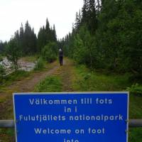 Popis: Originální vstupní cedule do národního parku Fulufjället
