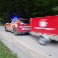 Popis: Slovenj Gradec: nejdůležitější vozidla po/za povodní - hasiči