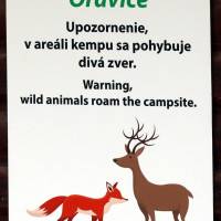 Popis: Varování v kempu Oravice (Slovensko), které jsme přehlédli