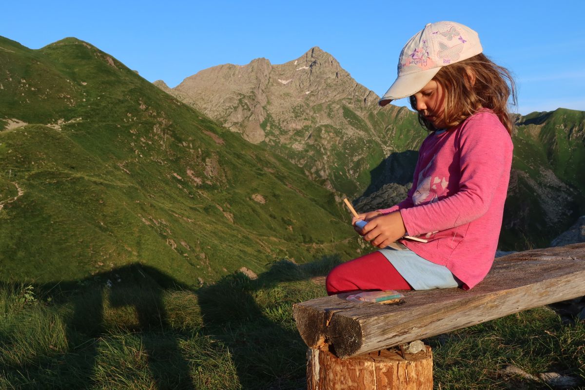 Odpolední kreslení u rifugio Santa Rita