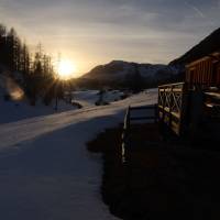 Popis: Interhüttenalm - večer při západu