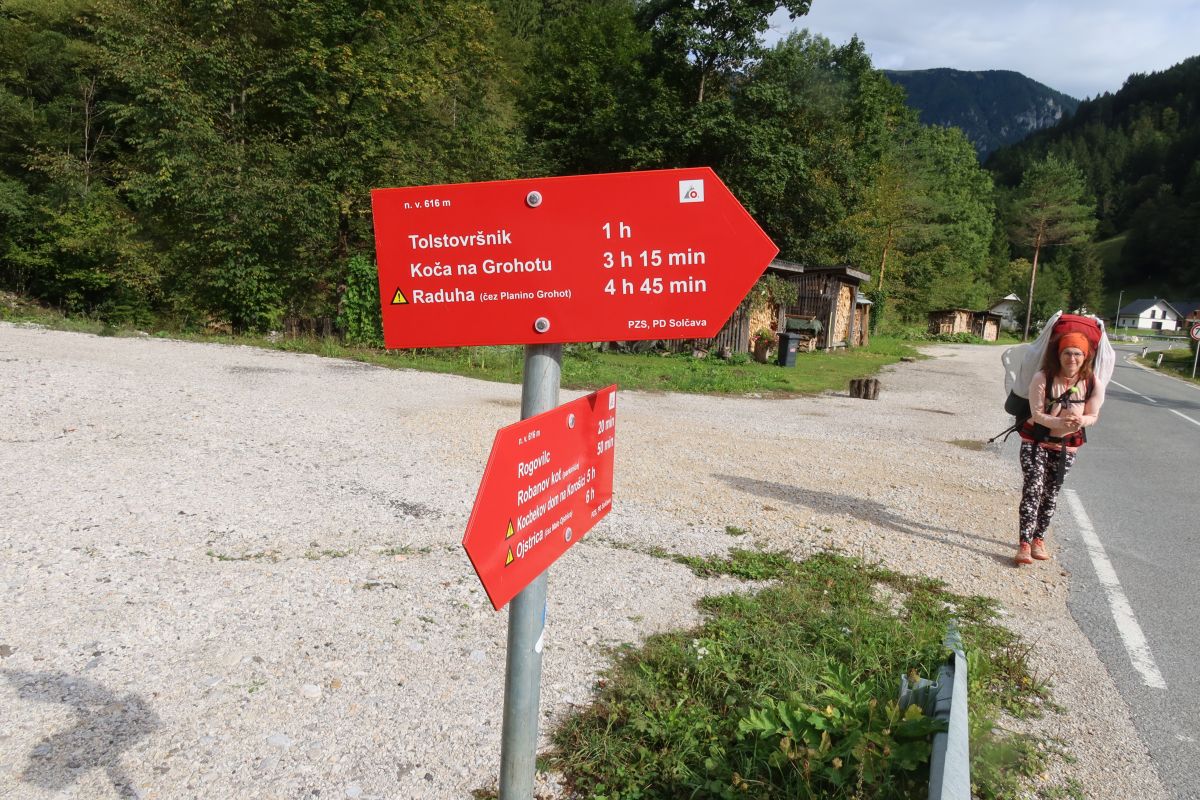 V údolí řeky Savinja v Solčavě, začátek pochodu